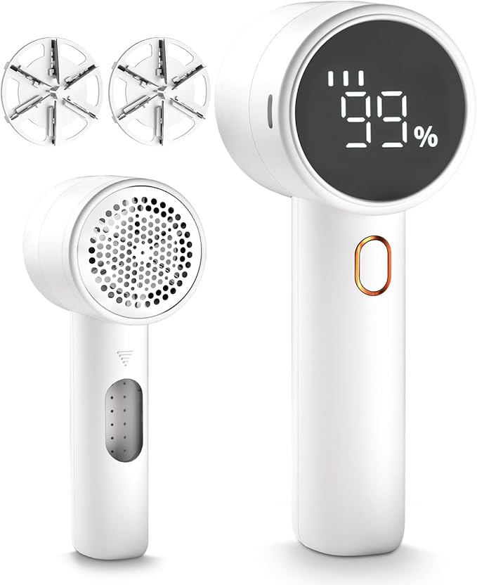Rechargeable Fabric Shaver & Lint Remover – Electric Portable Sweater Defuzzer with 3 Speed Settings