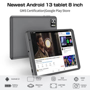 HIGH END PRODUCT! PRITOM 8 Inch Tablet Android 13, 8GB(4+4 Expand) RAM 64GB ROM,1TB Expand,1280x800 IPS Screen 5000MAH Battery,Dual Camera, WiFi