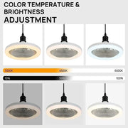 مروحة سقف ذكية 3 في 1 مع جهاز تحكم عن بعد وقاعدة إضاءة E27 3 سرعات AC85-265V لإضاءة غرفة النوم وغرفة المعيشة