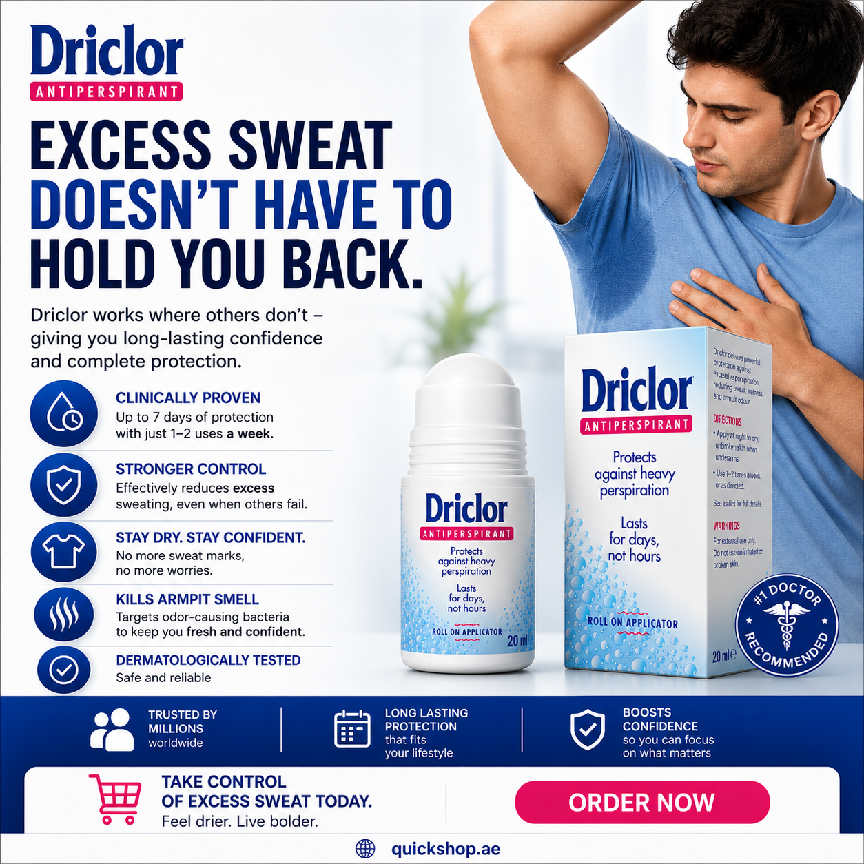 Driclor Antiperspirant Roll On Applicator 20ml