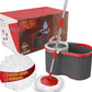 Spin Mop & Bucket Set System – Hands-Free Drying System with Stainless Steel Handle, 2 Microfiber Mop Heads, Removes 99% of Bacteria, Easy to Use, No Pedal, Machine Washable, for All Floor Types