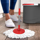 Spin Mop & Bucket Set System – Hands-Free Drying System with Stainless Steel Handle, 2 Microfiber Mop Heads, Removes 99% of Bacteria, Easy to Use, No Pedal, Machine Washable, for All Floor Types